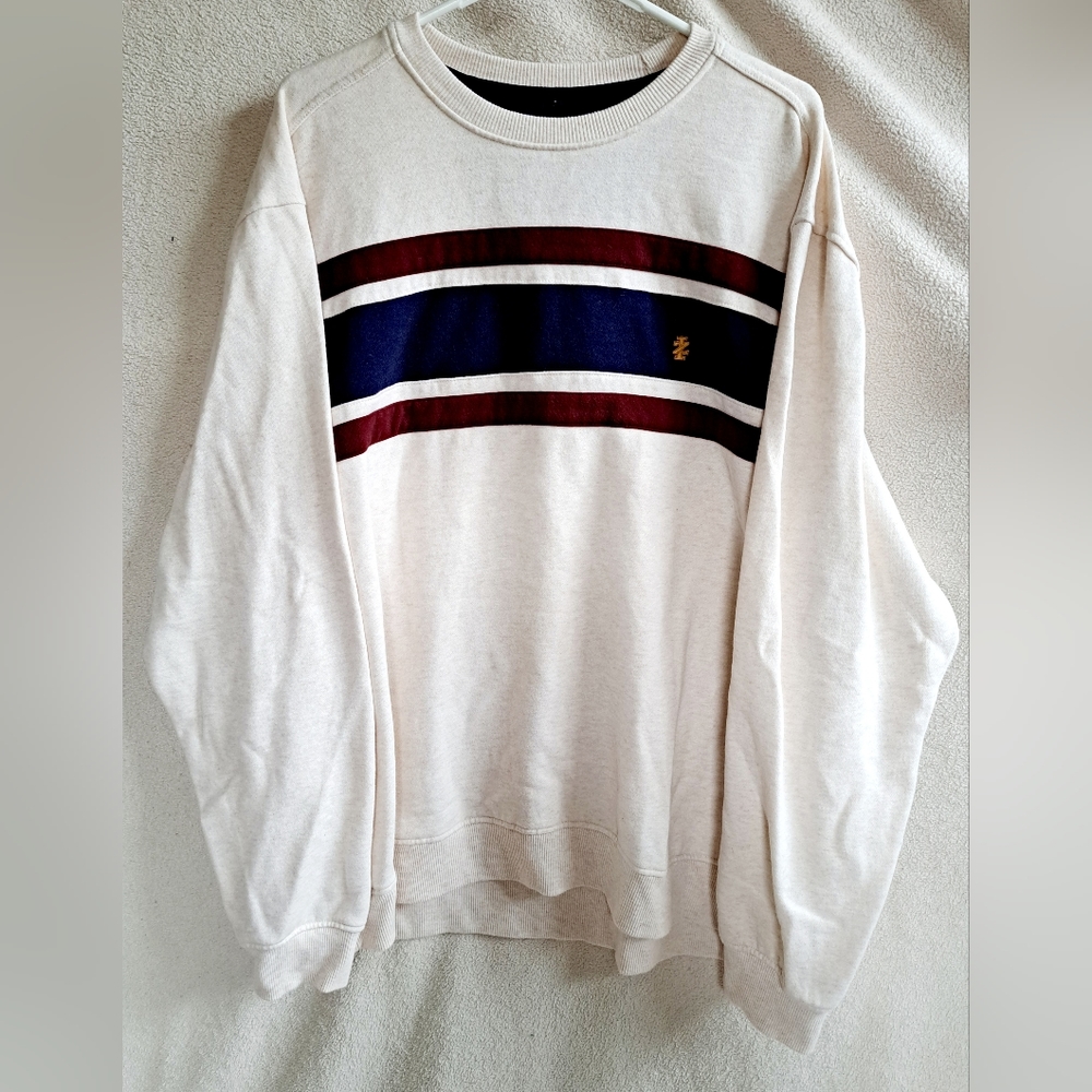 Men's Izod Cream Colored Pull Over Crewneck Sweater